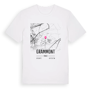 Grammont karta t-shirt – ekologisk bomull t-shirt från Pinshirt