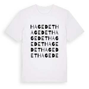 Hagedet ordlek t-shirt – ekologisk bomull t-shirt från Pinshirt