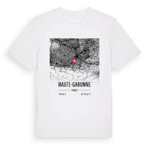 Haute-Garonne karta t-shirt – ekologisk bomull t-shirt från Pinshirt