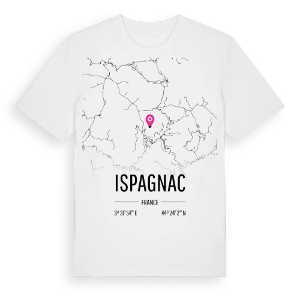 Ispagnac karta t-shirt – ekologisk bomull t-shirt från Pinshirt
