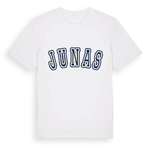 Junas college t-shirt – ekologisk bomull t-shirt från Pinshirt