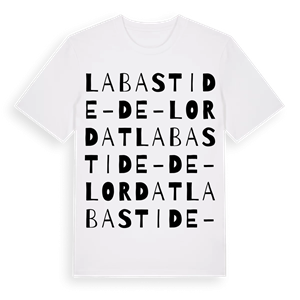 La Bastide-de-Lordat ordlek t-shirt – ekologisk bomull t-shirt från Pinshirt