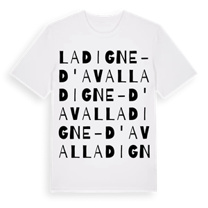 La Digne-d'Aval ordlek t-shirt – ekologisk bomull t-shirt från Pinshirt