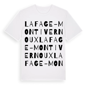 La Fage-Montivernoux ordlek t-shirt – ekologisk bomull t-shirt från Pinshirt
