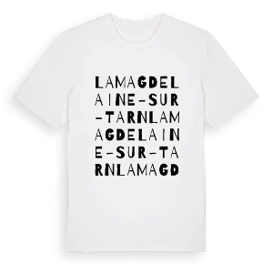 La Magdelaine-sur-Tarn ordlek t-shirt – ekologisk bomull t-shirt från PinShirt