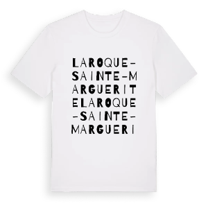 La Roque-Sainte-Marguerite ordlek t-shirt – ekologisk bomull t-shirt från Pinshirt