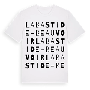 Labastide-Beauvoir ordlek t-shirt – ekologisk bomull t-shirt från Pinshirt