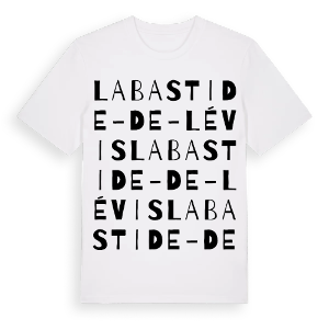 Labastide-de-Lévis ordlek t-shirt – ekologisk bomull t-shirt från Pinshirt