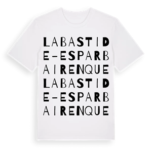 Labastide-Esparbairenque ordlek t-shirt – ekologisk bomull t-shirt från Pinshirt