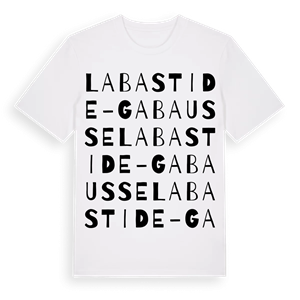 Labastide-Gabausse ordlek t-shirt – ekologisk bomull t-shirt från Pinshirt