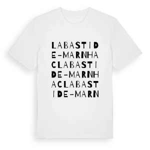 Labastide-Marnhac ordlek t-shirt – ekologisk bomull t-shirt från Pinshirt