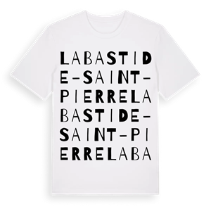 Labastide-Saint-Pierre ordlek t-shirt – ekologisk bomull t-shirt från Pinshirt