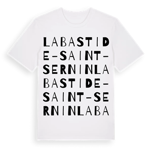 Labastide-Saint-Sernin ordlek t-shirt – ekologisk bomull t-shirt från Pinshirt