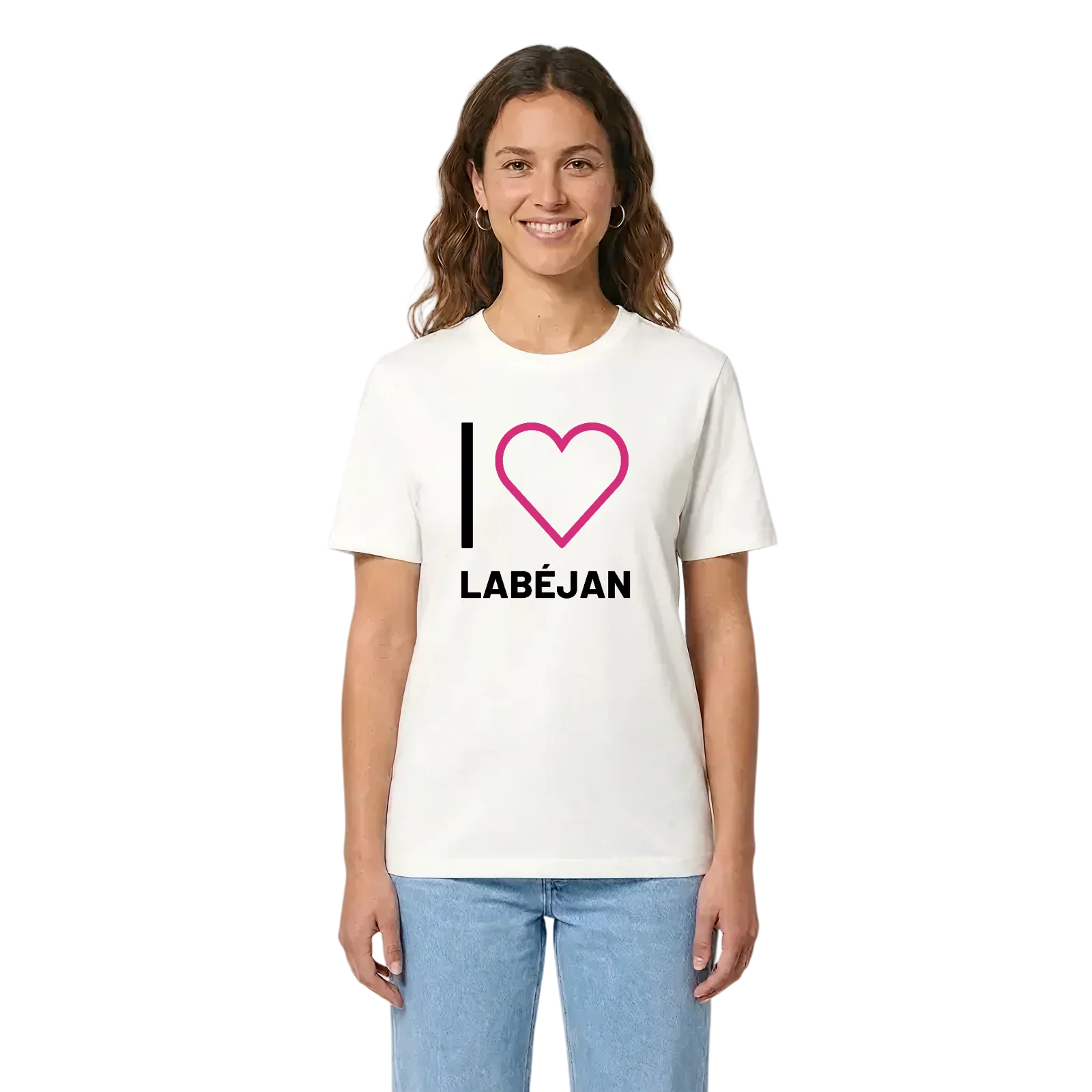 Jag älskar Labéjan t-shirt stort tryck – White, i miljö
