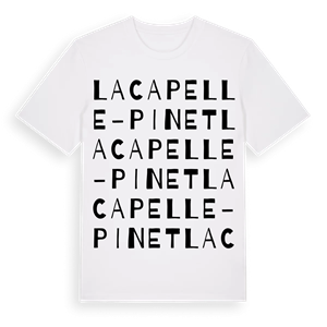 Lacapelle-Pinet ordlek t-shirt – ekologisk bomull t-shirt från Pinshirt
