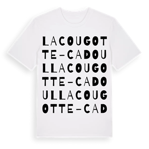 Lacougotte-Cadoul ordlek t-shirt – ekologisk bomull t-shirt från Pinshirt