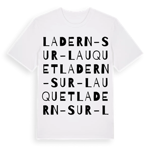 Ladern-sur-Lauquet ordlek t-shirt – ekologisk bomull t-shirt från Pinshirt