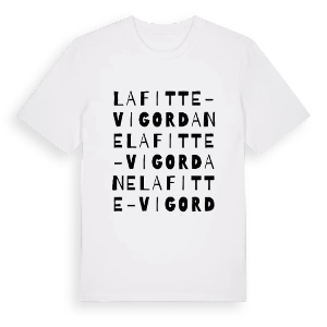 Lafitte-Vigordane ordlek t-shirt – ekologisk bomull t-shirt från Pinshirt