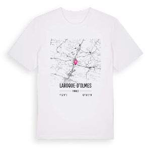 Laroque-d'Olmes karta t-shirt – ekologisk bomull t-shirt från Pinshirt