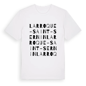 Larroque-Saint-Sernin ordlek t-shirt – ekologisk bomull t-shirt från Pinshirt
