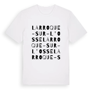Larroque-sur-l'Osse ordlek t-shirt – ekologisk bomull t-shirt från Pinshirt