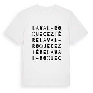 Laval-Roquecezière ordlek t-shirt – ekologisk bomull t-shirt från Pinshirt