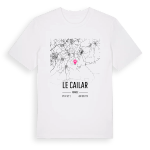 Le Cailar karta t-shirt – ekologisk bomull t-shirt från Pinshirt