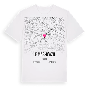 Le Mas-d'Azil karta t-shirt – ekologisk bomull t-shirt från Pinshirt