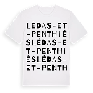 Lédas-et-Penthiès ordlek t-shirt – ekologisk bomull t-shirt från Pinshirt
