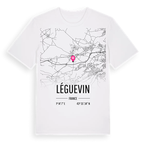 Léguevin karta t-shirt – ekologisk bomull t-shirt från Pinshirt
