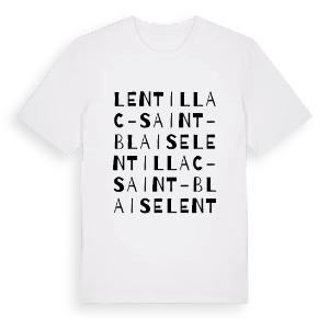 Lentillac-Saint-Blaise ordlek t-shirt – ekologisk bomull t-shirt från Pinshirt