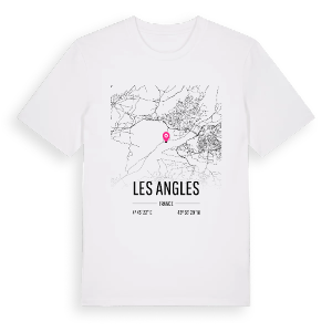 Les Angles karta t-shirt – ekologisk bomull t-shirt från Pinshirt