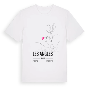Les Angles karta t-shirt – ekologisk bomull t-shirt från Pinshirt