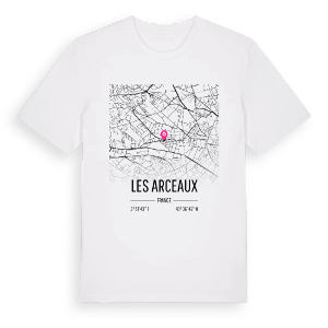 Les Arceaux karta t-shirt – ekologisk bomull t-shirt från Pinshirt