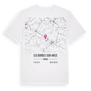 Les Bordes-sur-Arize karta t-shirt – ekologisk bomull t-shirt från Pinshirt