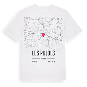 Les Pujols karta t-shirt – ekologisk bomull t-shirt från Pinshirt