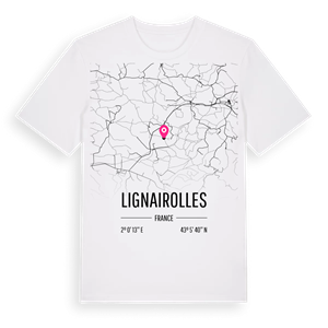 Lignairolles karta t-shirt – ekologisk bomull t-shirt från Pinshirt