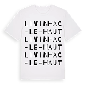 Livinhac-le-Haut ordlek t-shirt – ekologisk bomull t-shirt från Pinshirt
