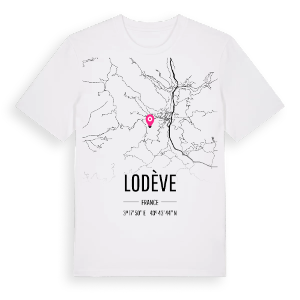 Lodève karta t-shirt – ekologisk bomull t-shirt från Pinshirt