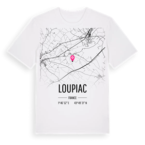 Loupiac karta t-shirt – ekologisk bomull t-shirt från Pinshirt