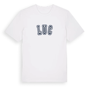 Luc college t-shirt – ekologisk bomull t-shirt från Pinshirt