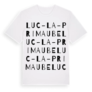 Luc-la-Primaube ordlek t-shirt – ekologisk bomull t-shirt från Pinshirt