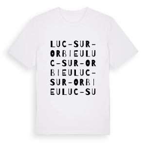 Luc-sur-Orbieu ordlek t-shirt – ekologisk bomull t-shirt från Pinshirt