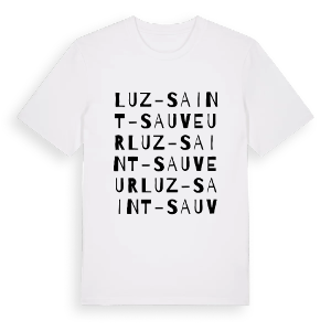 Luz-Saint-Sauveur ordlek t-shirt – ekologisk bomull t-shirt från Pinshirt