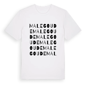 Malegoude ordlek t-shirt – ekologisk bomull t-shirt från Pinshirt