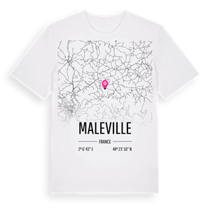Maleville karta t-shirt – ekologisk bomull t-shirt från Pinshirt