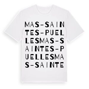 Mas-Saintes-Puelles ordlek t-shirt – ekologisk bomull t-shirt från Pinshirt
