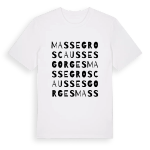 Massegros Causses Gorges ordlek t-shirt – ekologisk bomull t-shirt från Pinshirt