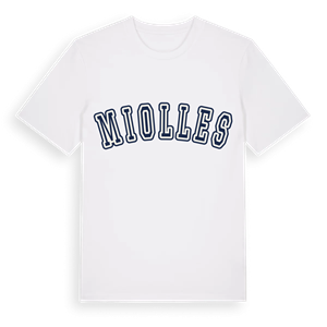 Miolles college t-shirt – ekologisk bomull t-shirt från Pinshirt