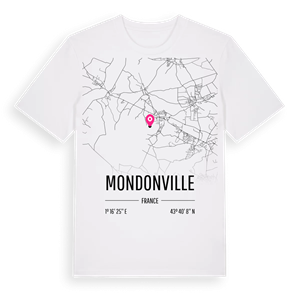 Mondonville karta t-shirt – ekologisk bomull t-shirt från Pinshirt